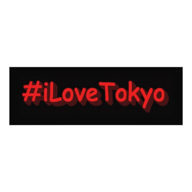 "#iLoveTokyo" Cute Design. Buy Now Photo Print (Front)