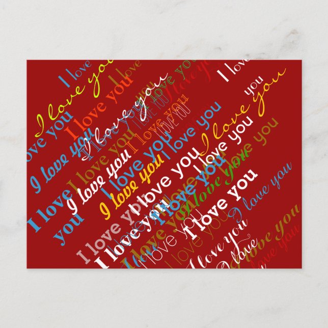 iloveyou color pattern postcard (Front)