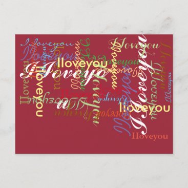 Iloveyou romantic pattern postcard