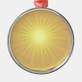 iluminating yellow sun metal ornament