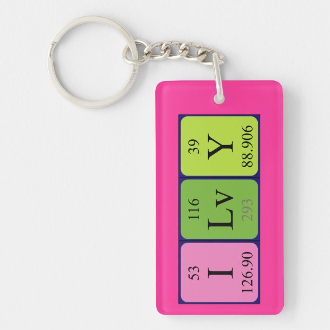 Ilvy periodic table name keyring (Front)