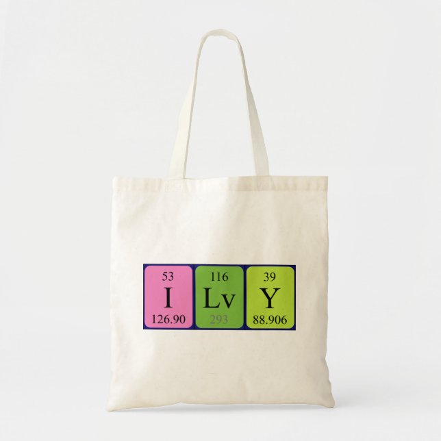 Ilvy periodic table name tote bag (Front)