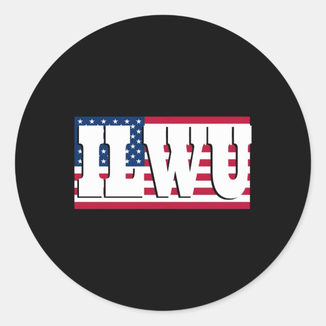 Ilwu American Flag Classic Round Sticker (Front)