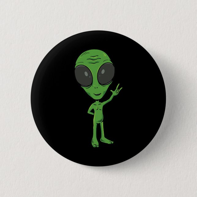 Ily Alien Asl Hand Gesture Deaf Hearing Loss Aware Button (Front)