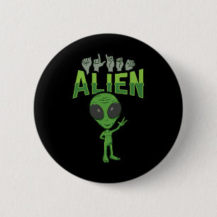 Ily Alien Asl Hand Gesture Deaf Hearing Loss Aware Button
