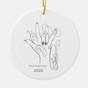 ILY ASL Handshape Ornament - Personalize