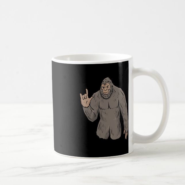 ILY BIG Foot ASL Hand Gesture Deaf Hearing Loss Aw Coffee Mug (Right)