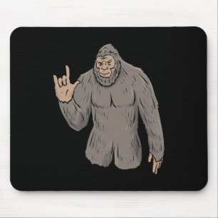 ILY BIG Foot ASL Hand Gesture Deaf Hearing Loss Aw Mouse Pad