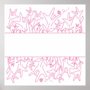 ILY Bloom - Custom Name ASL Design Poster
