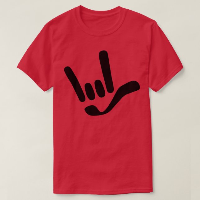 ILY I Love You ASL American Sign Language Design T-Shirt (Design Front)