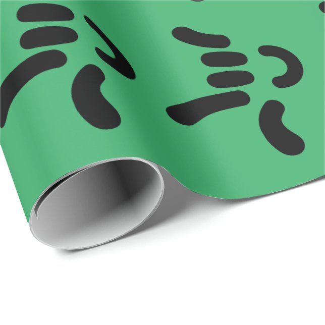 ILY (I Love You) ASL - Gift Wrapping GREEN Paper (Roll Corner)