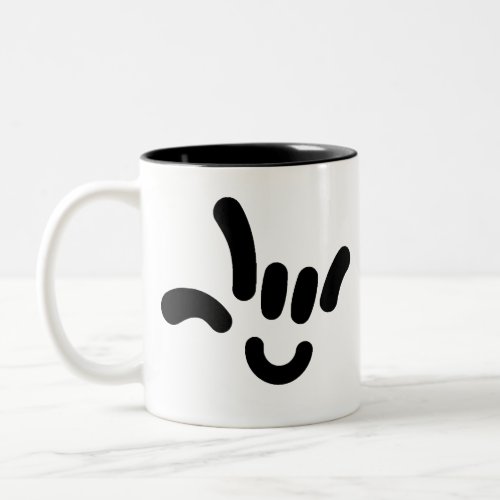 ILY I LOVE YOU in ASL Two_Tone Coffee Mug