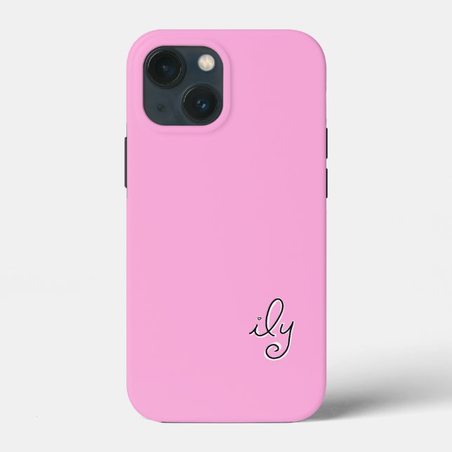ILY - I Love You - Plain Pink - customize it - Case-Mate iPhone Case (Back)