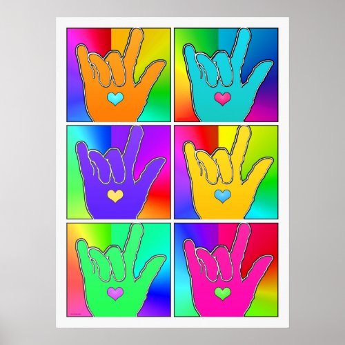 ILY I LOVE YOU Times Six Pop Art Poster