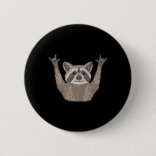 Ily Raccoon Asl Hand Gesture Deaf Hearing Loss Awa Button