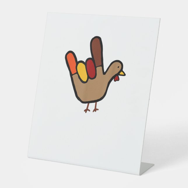 ILY Sign Language Hand Turkey Thanksgiving Holiday (Front)