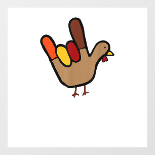 ILY Sign Language Hand Turkey Thanksgiving Holiday Floor Decals