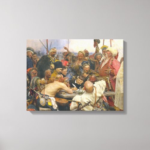 Ilya Repin Reply of the Zaporozhian Cossacks Canvas Print