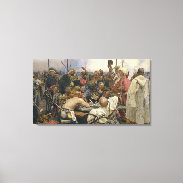 Ilya Repin Reply of the Zaporozhian Cossacks Canvas Print (Front)