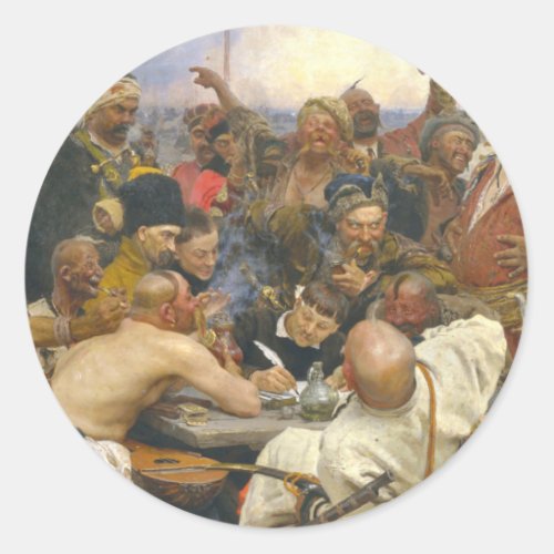 Ilya Repin Reply of the Zaporozhian Cossacks Classic Round Sticker