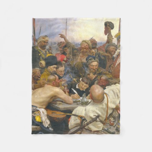 Ilya Repin Reply of the Zaporozhian Cossacks Fleece Blanket