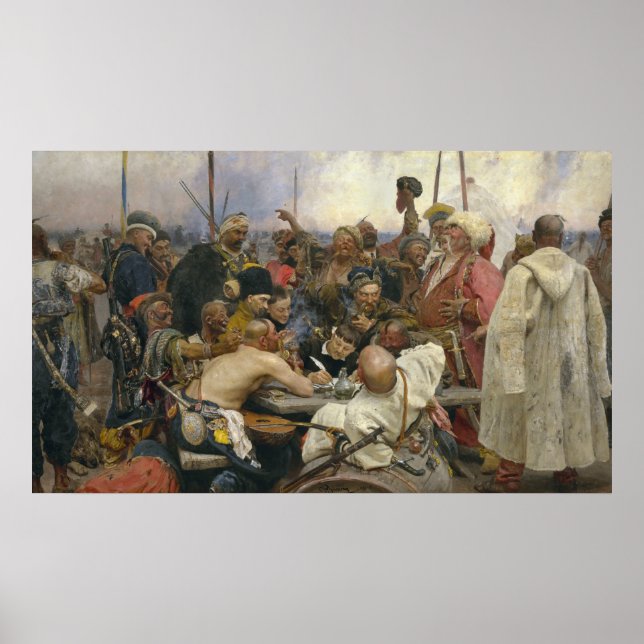 Ilya Repin Reply of the Zaporozhian Cossacks Poster (Front)