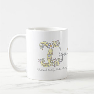 Ilyssa letter I name meaning monogram mug