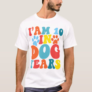 I'm 10 In Dog Years 70th Birthday Groovy Dog Lover T-Shirt