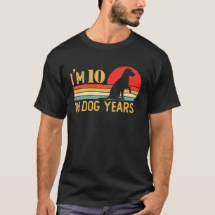 I'm 10 In Dog Years 70th Birthday Vintage 70 Year T-Shirt