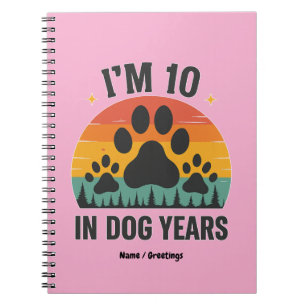 Im 10 in Dog Years 80 Years Old Men Funny Birthday Notebook