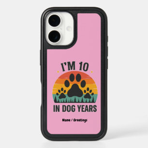 Im 10 in Dog Years 80 Years Old Men Funny Birthday iPhone 16 Case
