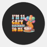 I&#39;m 11 Capy Birthday To Me 11th Capybara Bday Part Classic Round Sticker