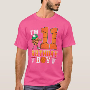 I'm 11 Years Old 11th Birthday Boy Basketball T-Shirt