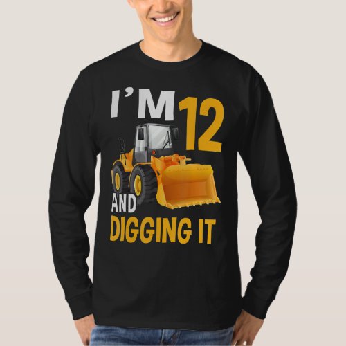 Im 12 And Digging It Being 12 Boys 12th Bday Bull T_Shirt