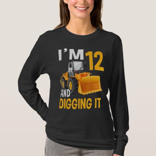 Im 12 And Digging It Being 12 Boys 12th Bday Bull T_Shirt