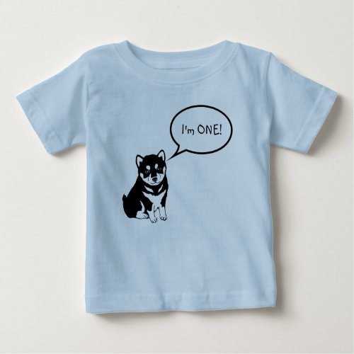 Im 1 Dog Speech Bubble 2 Blue Baby Shirt