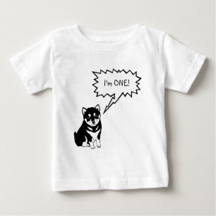 I'm 1 Dog Speech Bubble Toddler Baby Shirt