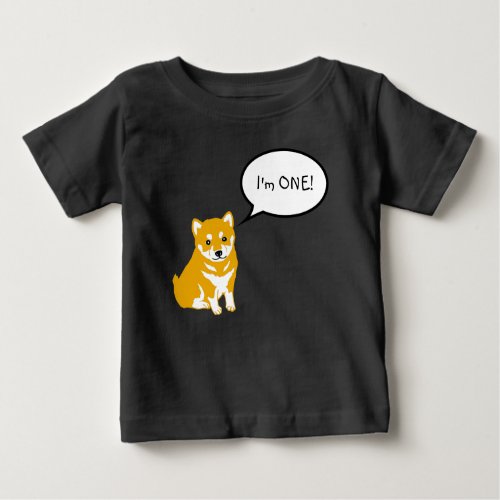 Im 1 Shiba Inu Speech Bubble 2 Black Baby Tee