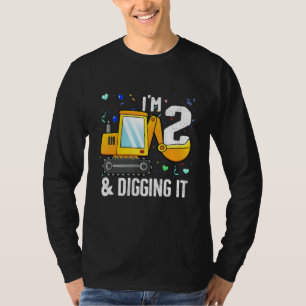 I'm 2 And Digging It Construction Excavator 2nd Bi T-Shirt