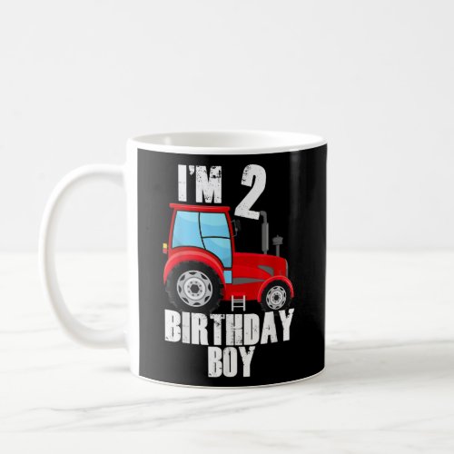 Im 2 Birthday Boy Red Farm Tractor 2 Years Old  Coffee Mug