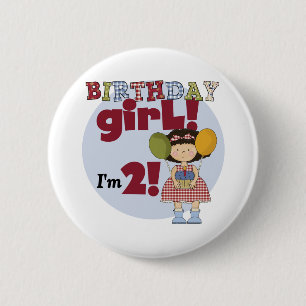 I'm 2 Birthday Girl T-shirts and Gifts Button