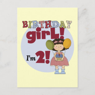 I'm 2 Birthday Girl T-shirts and Gifts Postcard