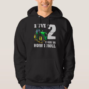I'm 2 Farm Barnyard Tractor 2nd Birthday Party Hoodie