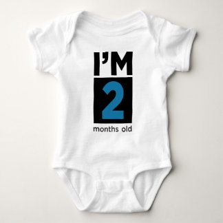 I'm 2 Months Old Blue Baby Bodysuit