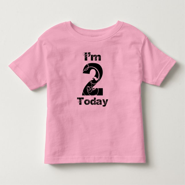 I'm 2 Today Girls Birthday Shirt (Front)