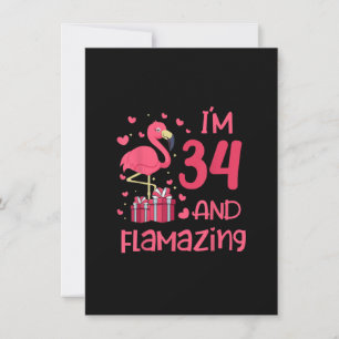I'm 34 And Flamazing - Amazing 34th Birthday - Fla Invitation