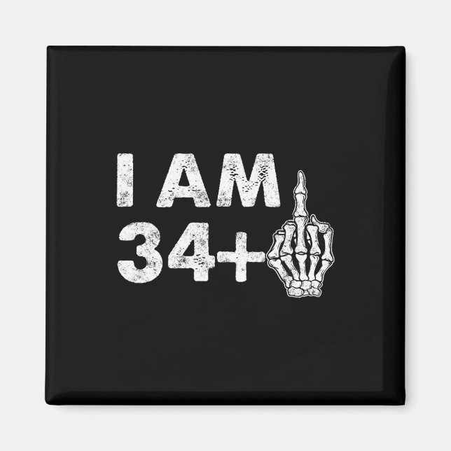 I'm 35 Years Old Funny Skeleton Middle Finger 35th Magnet (Front)