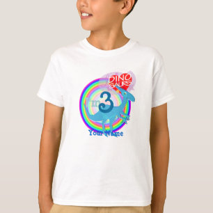 I'm 3 - 3rd Birthday Blue Dinosaur Name T-Shirt
