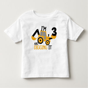 I'm 3 And Digging It Construction Birthday Boy  Toddler T-shirt