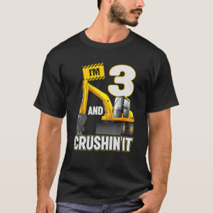 I'm 3 And Digging It Construction Excavator 3rd Bi T-Shirt